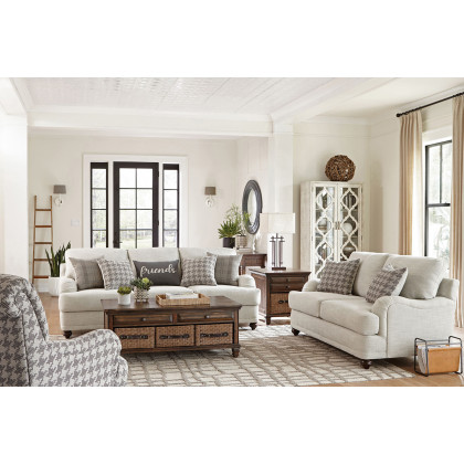 Coaster - Glenn Cushion Back Sofa in Light Gray
