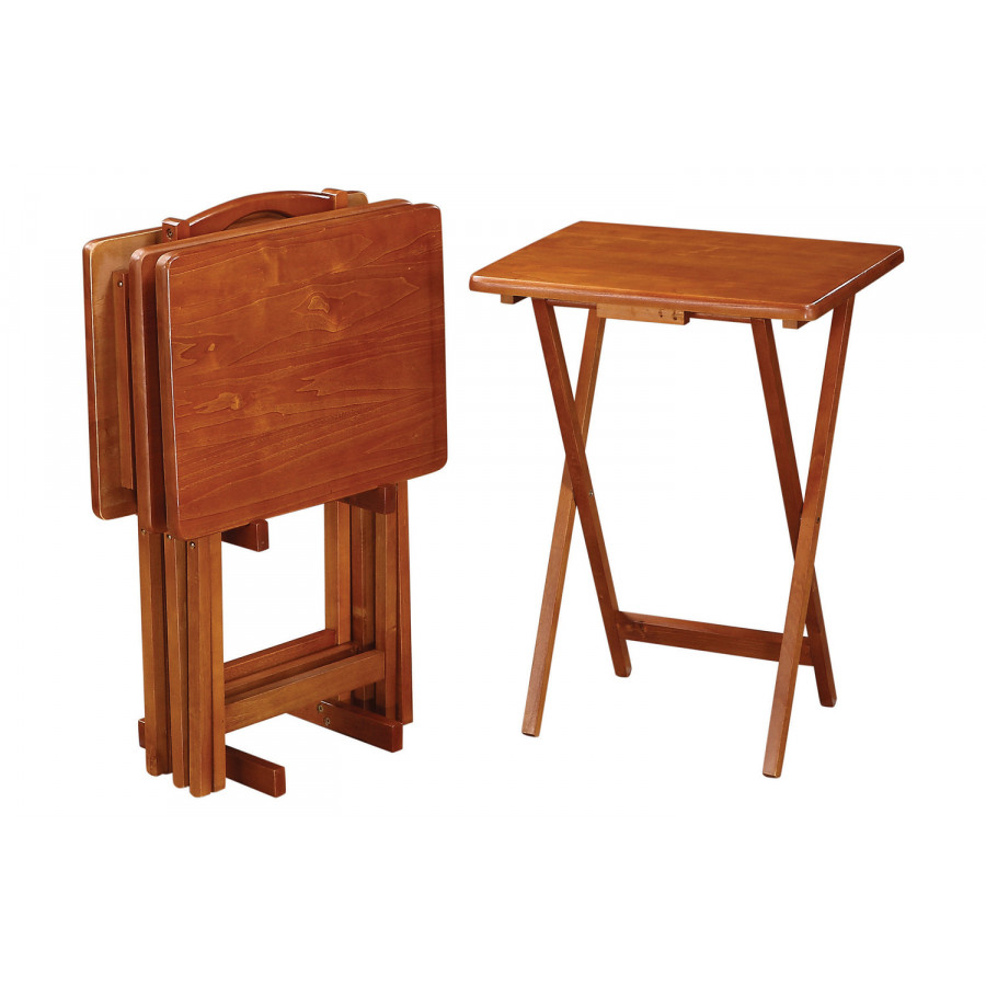 Coaster 5-Piece Tray Table Set - Golden Brown