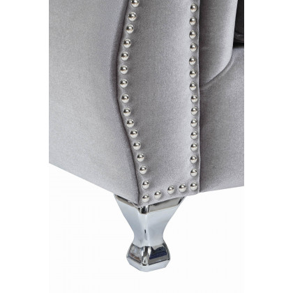 Coaster - Frostine Button Tufted Chair in Silver