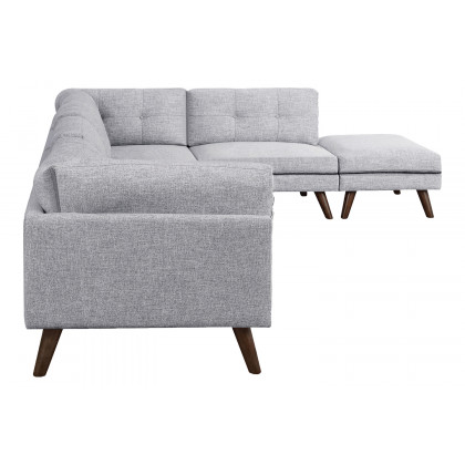 Coaster - 6-Piece Upholstered Modular Tufted Sectional in Gray/Walnut