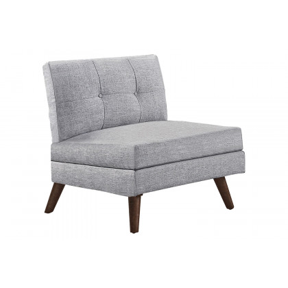 Coaster - 6-Piece Upholstered Modular Tufted Sectional in Gray/Walnut