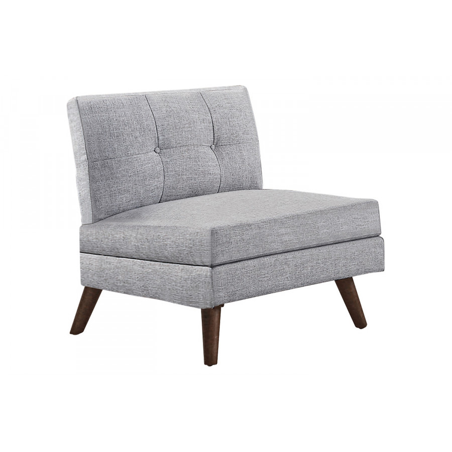 Coaster - Churchill Button Tufted Armless Chair in Gray