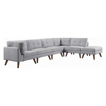 Coaster - Churchill Button Tufted Armless Chair in Gray
