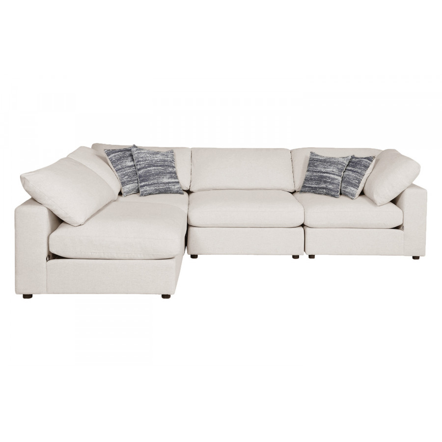 Coaster Serene 4-Piece Upholstered Modular Sectional - 2 Armless Chairs And 2 Corners, Beige