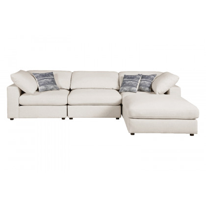 Coaster Serene 4-Piece Upholstered Modular Sectional - Armless Chair, 2 Corners And Ottoman, Beige