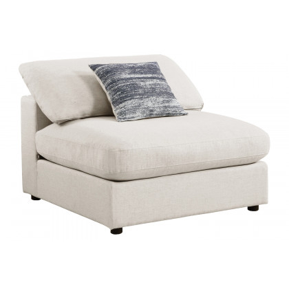 Coaster Serene 4-Piece Upholstered Modular Sectional - Armless Chair, 2 Corners And Ottoman, Beige