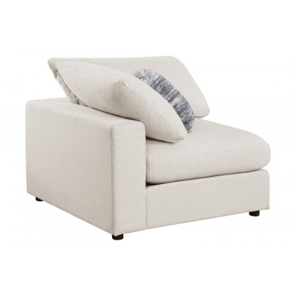 Coaster Serene 4-Piece Upholstered Modular Sectional - Armless Chair, 2 Corners And Ottoman, Beige