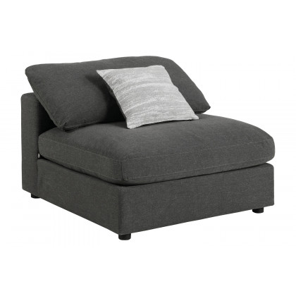 Coaster Serene 4-Piece Upholstered Modular Sectional - 2 Armless Chairs And 2 Corners, Charcoal