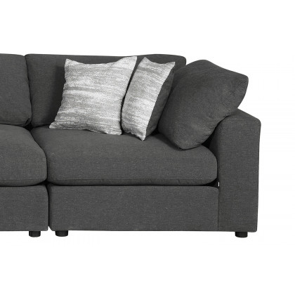 Coaster Serene 4-Piece Upholstered Modular Sectional - 2 Armless Chairs And 2 Corners, Charcoal