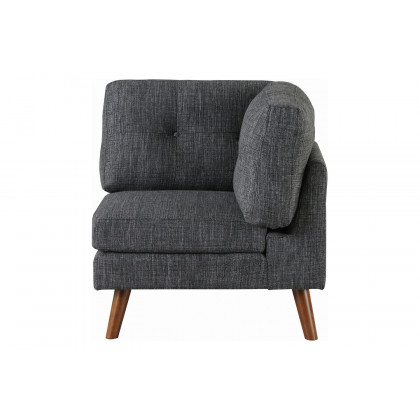 Coaster - Churchill Tufted Cushion Back Corner in Dark Gray/Walnut