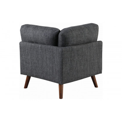Coaster - Churchill Tufted Cushion Back Corner in Dark Gray/Walnut