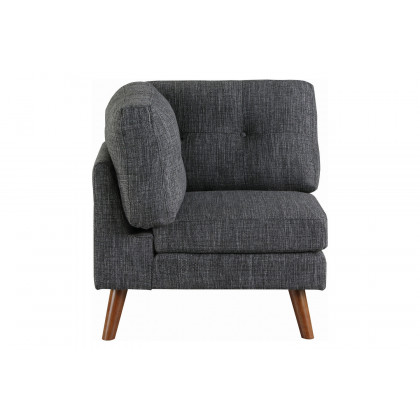 Coaster - Churchill Tufted Cushion Back Corner in Dark Gray/Walnut
