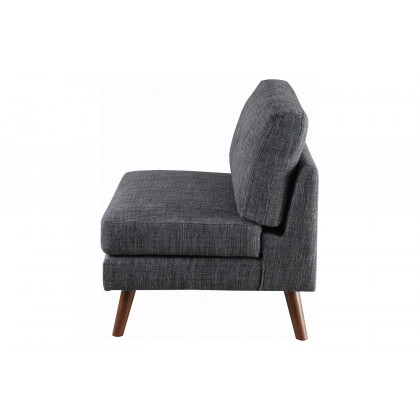 Coaster - Churchill Tufted Cushion Back Armless Chair in Dark Gray/Walnut