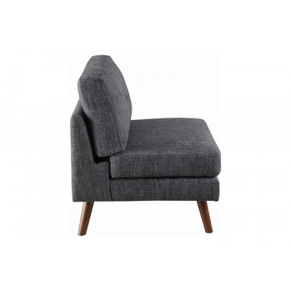 Coaster - Churchill Tufted Cushion Back Armless Chair in Dark Gray/Walnut