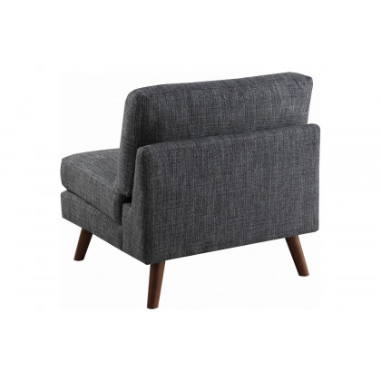 Coaster - Churchill Tufted Cushion Back Armless Chair in Dark Gray/Walnut