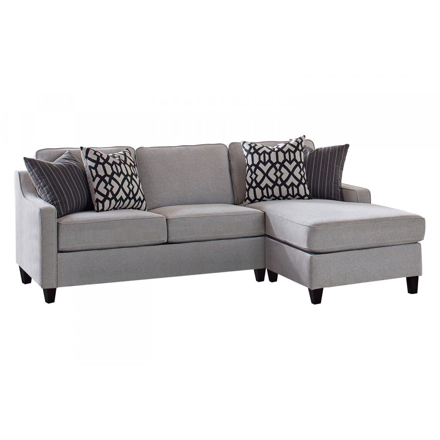 Coaster - Luanne Upholstered Cushion Back Sectional in Gray
