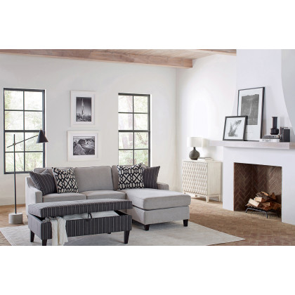 Coaster - Luanne Upholstered Cushion Back Sectional in Gray