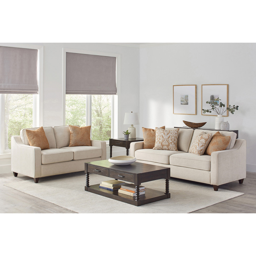 Coaster Christine Cushion Back Living Room Set with Chair - Beige