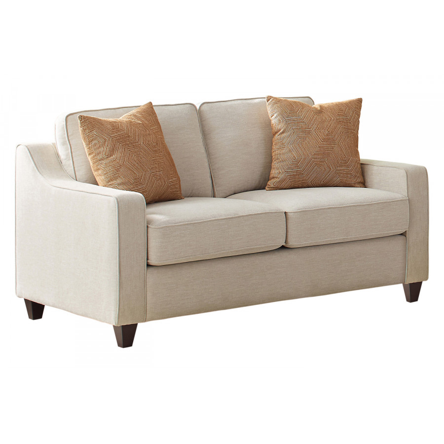 Coaster - Christine Upholstered Cushion Back Loveseat in Beige