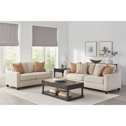 Coaster - Christine Upholstered Cushion Back Loveseat in Beige