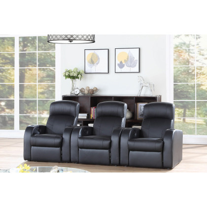 Coaster - Cyrus Home Theater Upholstered Recliner in Black