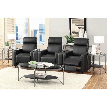 Coaster - Toohey Home Theater Console Table With Two Cup Holders in Black