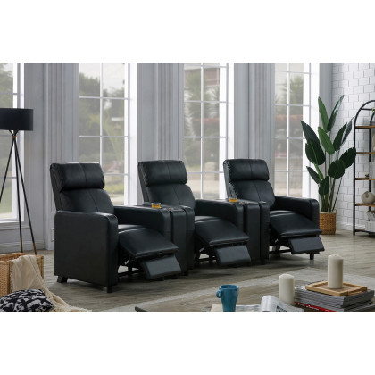 Coaster - Toohey Home Theater Console Table With Two Cup Holders in Black