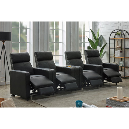 Coaster - Toohey Home Theater Console Table With Two Cup Holders in Black