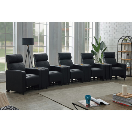 Coaster - Toohey Home Theater Console Table With Two Cup Holders in Black