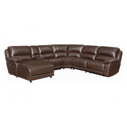 Coaster - Mackenzie 6-Piece Motion Sectional in Chestnut
