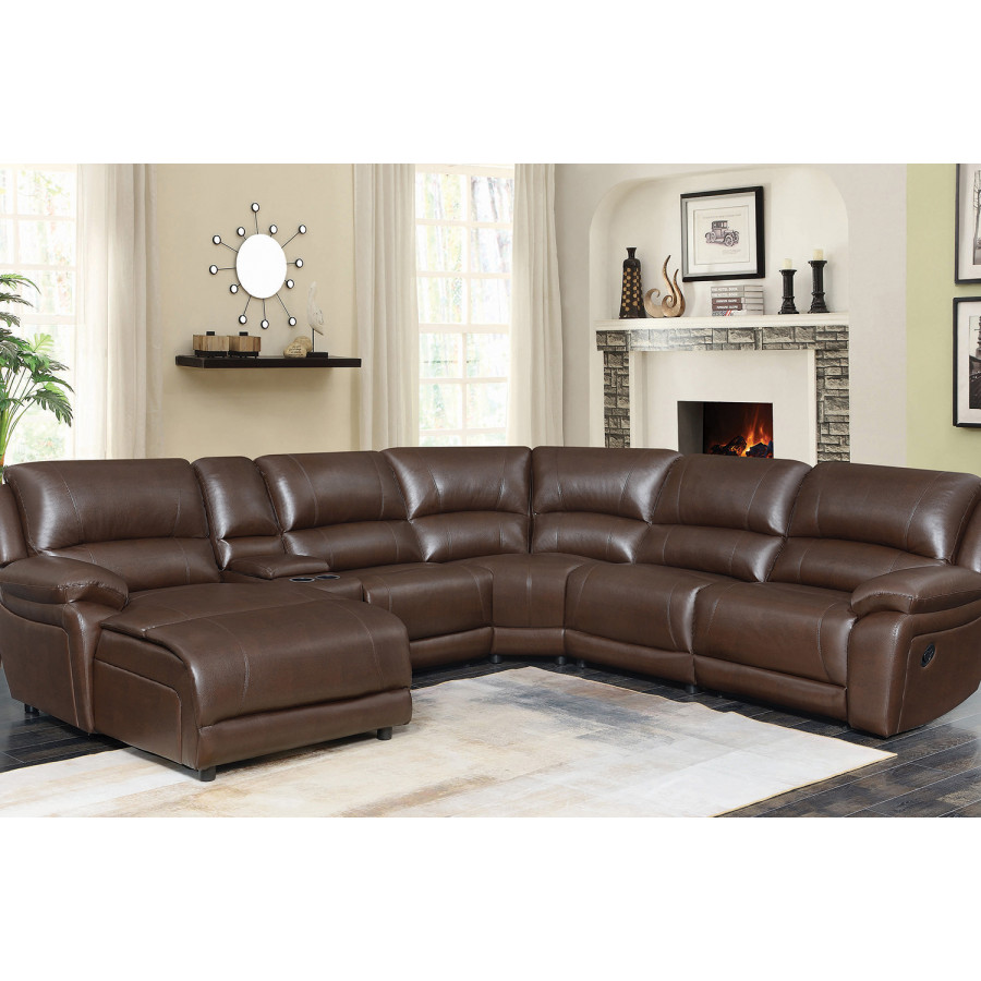 Coaster - Mackenzie 6-Piece Motion Sectional in Chestnut