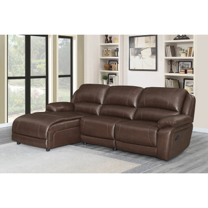 Coaster - Mackenzie 3-Piece Upholstered Tufted Motion Sectional with Armless Chair