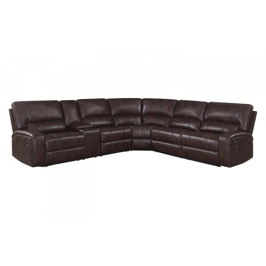 Coaster - Brunson 3-Piece Upholstered Motion Sectional in Brown
