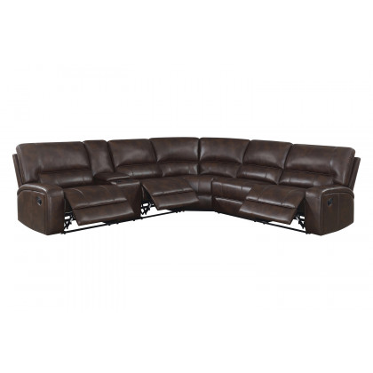 Coaster - Brunson 3-Piece Upholstered Motion Sectional in Brown