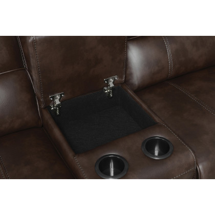 Coaster - Brunson 3-Piece Upholstered Motion Sectional in Brown
