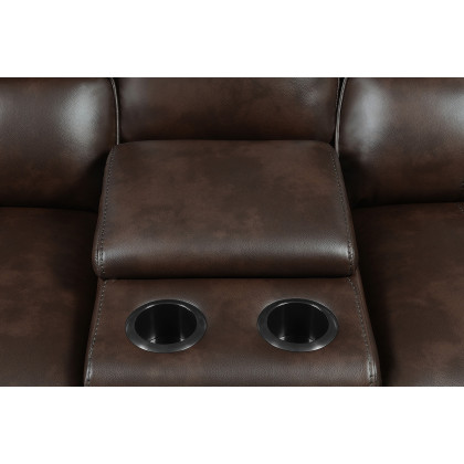 Coaster - Brunson 3-Piece Upholstered Motion Sectional in Brown