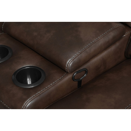 Coaster - Brunson 3-Piece Upholstered Motion Sectional in Brown