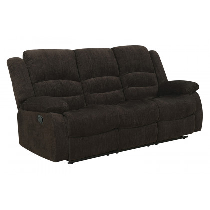 Coaster - Gordon Pillow Top Arm Motion Sofa in Chocolate