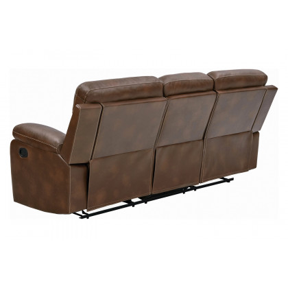 Coaster - Damiano Button Tufted Motion Sofa in Tri-Tone Brown