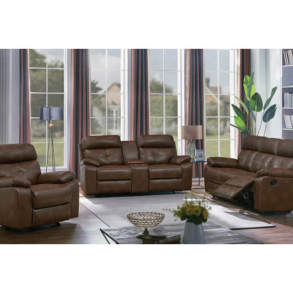 Coaster - Damiano Button Tufted Motion Sofa in Tri-Tone Brown