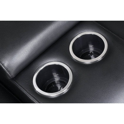 Coaster - Delange Power Loveseat With Headrests in Black