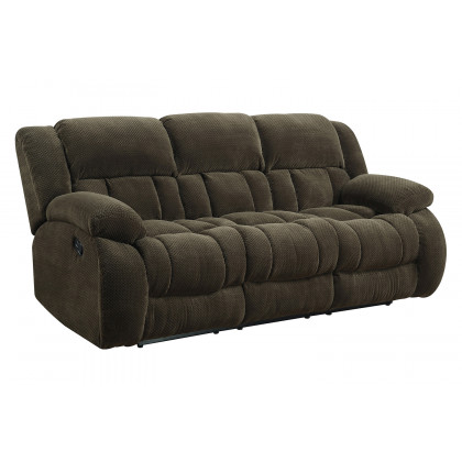 Coaster Weissman Upholstered Tufted Living Room Set with Glider Recliner - Chocolate