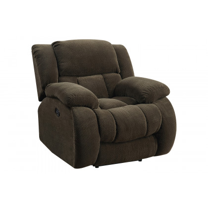 Coaster Weissman Upholstered Tufted Living Room Set with Glider Recliner - Chocolate