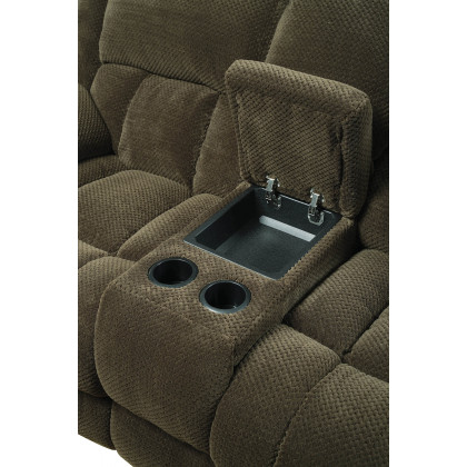 Coaster Weissman Upholstered Tufted Living Room Set with Glider Recliner - Chocolate