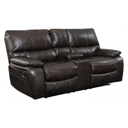 Coaster - Willemse Motion Sofa With Drop-Down Table in Dark Brown