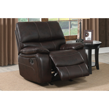 Coaster Willemse Upholstered Glider Recliner - Dark Brown