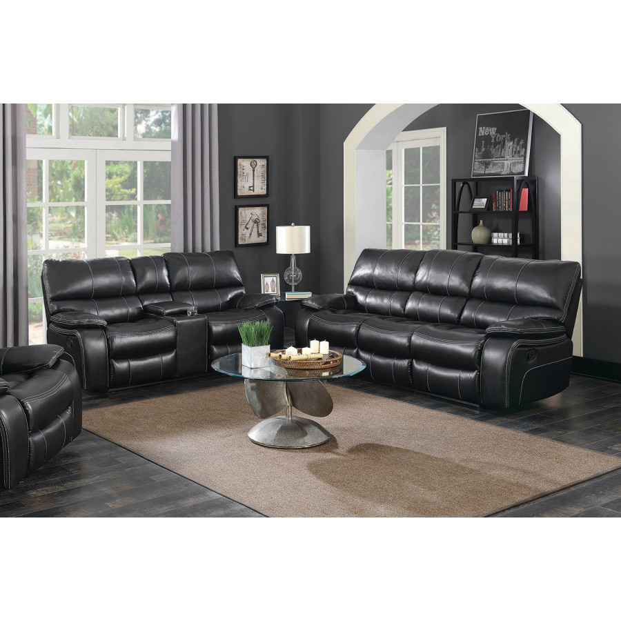 Coaster Willemse Upholstered Pillow Top Arm Living Room Set - Black