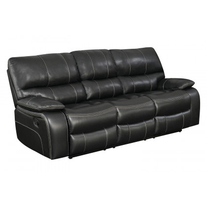 Coaster Willemse Upholstered Pillow Top Arm Living Room Set with Glider Recliner - Black