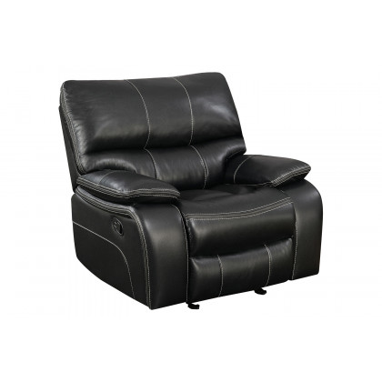 Coaster Willemse Upholstered Pillow Top Arm Living Room Set with Glider Recliner - Black
