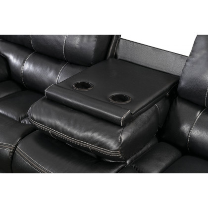 Coaster Willemse Upholstered Pillow Top Arm Living Room Set with Glider Recliner - Black